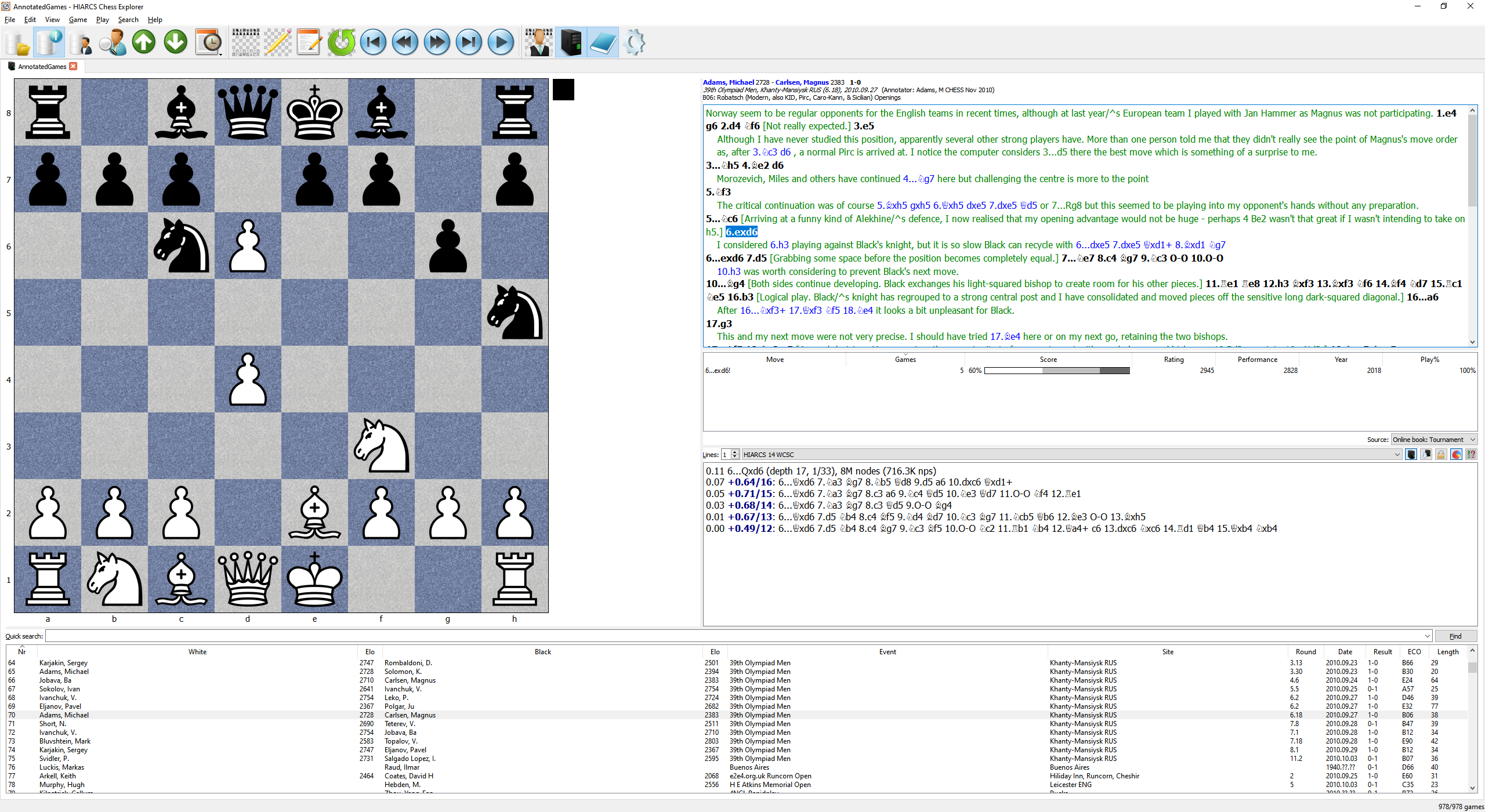 hiarcs chess explorer maximum database size